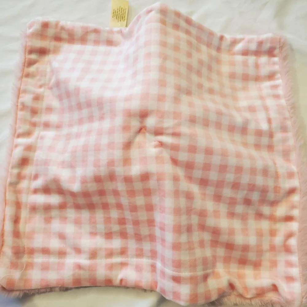 MTY Pink Bunny Rabbit Lovey My First Easter‎ Pink Gingham Blanket